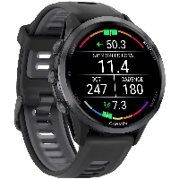 Умные часы Garmin Forerunner 970, 47 мм, Carbon Grey DLC Titanium Black / Translucent Whitestone (010-02969-10)