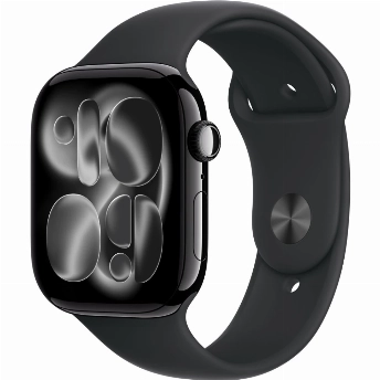Умные часы Apple Watch Series 11 46мм, S/M 130-200 мм, Jet Black Aluminum Case, Black Sport Band