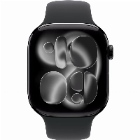 Apple Watch Series 11 46 мм, M/L 140–245 мм, Jet Black Aluminum Case, Black Sport Band