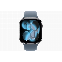 Apple Watch Series 11 46 мм, S/M 130-200 мм, Space Gray Aluminum Case, Anchor Blue Sport Band