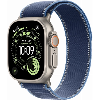 Apple Watch Ultra 3 49mm Natural Titanium Bright Blue Trail Loop, M/L