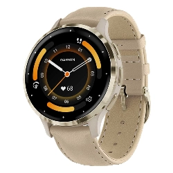 Умные часы Garmin VENU 3S, Soft Gold French Gray Leather Band (010-02785-55)