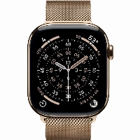 Apple Watch Series 11 46 мм, Gold Titanium Case, Gold Milanese Loop M/L
