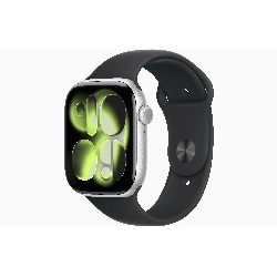 Умные часы Apple Watch Series 11 46мм, S/M 130-200 мм, Silver Aluminum Case, Black Sport Band