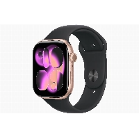 Apple Watch Series 11 46мм, M/L 140-245 мм, Rose Gold Aluminum Case, Black Sport Band