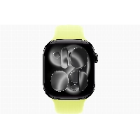 Apple Watch Series 11 46 мм, M/L 140–245 мм, Jet Black Aluminum Case, Neon Yellow Sport Band