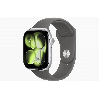 Apple Watch Series 11 46мм, S/M 130-200 мм, Silver Aluminum Case, Stone Gray Sport Band