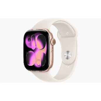 Умные часы Apple Watch Series 11 46 мм, S/M 130-200 мм, Rose Gold Aluminum Case, Starlight Sport Band
