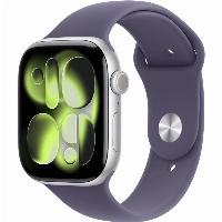 Apple Watch Series 11 46мм, S/M 130-200 мм, Silver Aluminum Case, Purple Fog Sport Band