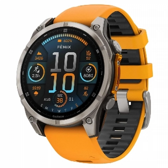 Умные часы Garmin Fenix 8, 47mm, Amoled Sapphire Titanium Spark Orange / Graphite, оранжевый (0100290411)