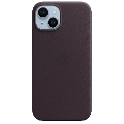 Чехол Apple для iPhone 14 Leather MagSafe Elderberry  (MPT03)