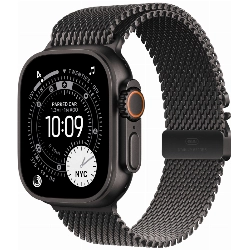 Apple Watch Ultra 3 49mm Black Titanium Black Milanese Loop, M