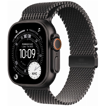 Apple Watch Ultra 3 49mm Black Titanium Black Milanese Loop, S