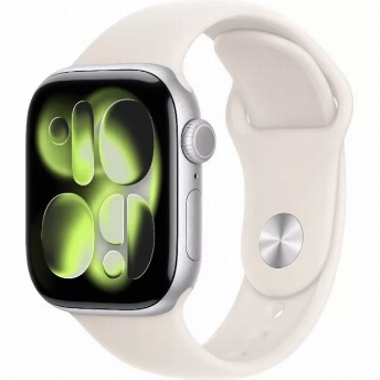Умные часы Apple Watch Series 11 46 мм, M/L 140–245 мм, Silver Aluminum Case, Starlight Sport Band