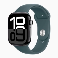 Apple Watch Series 10 42 мм, S/M 130-200 мм, Jet Black Aluminium Case GPS, Lake Green