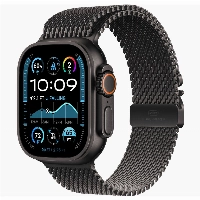 Apple Watch Ultra 2 49mm Titanium Case Milanese Loop, размер L, Black/Black