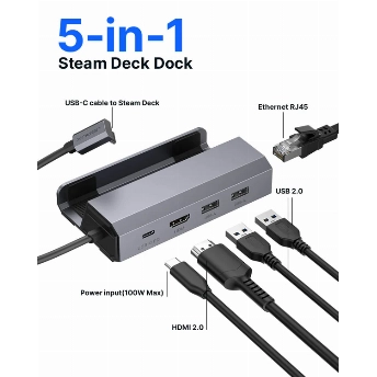 Док-станция 5 в 1 JSAUX для Steam Deck