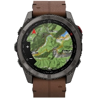 Garmin Fenix 8 Pro 51мм, AMOLED Sapphire Carbon Grey DLC Titanium/Chestnut Leather Band (010-03199-40)