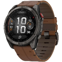 Garmin Fenix 8 Pro 51мм, AMOLED Sapphire Carbon Grey DLC Titanium/Chestnut Leather Band (010-03199-40)