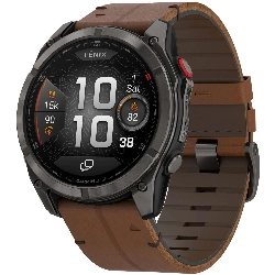 Умные часы Garmin Fenix 8 Pro 51мм, AMOLED Sapphire Carbon Grey DLC Titanium/Chestnut Leather Band (010-03199-40)