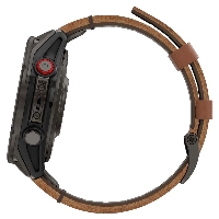 Garmin Fenix 8 Pro 47мм, AMOLED Sapphire Carbon Grey DLC Titanium/Chestnut Leather Band (010-03198-40)