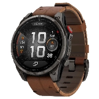 Garmin Fenix 8 Pro 47мм, AMOLED Sapphire Carbon Grey DLC Titanium/Chestnut Leather Band (010-03198-40)