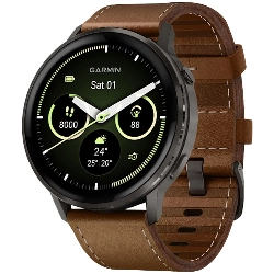 Умные часы Garmin Venu 4, 45 мм Slate/Black + Brown Leather Band (010-03014-03)