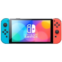 Игровая приставка Nintendo Switch (OLED model) 64 Гб, неоновый синий/неоновый, Red, красный