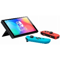 Игровая приставка Nintendo Switch (OLED model) 64 Гб, неоновый синий/неоновый, Red, красный