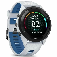 Умные часы Garmin Forerunner 265  Bezel with Whitestone Case and Whitestone/Tidal Blue Silicone Band 0100281011, Black, черный