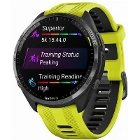 Умные часы Garmin Forerunner 965 Carbon Grey DLC Titanium Bezel with  Case and Amp Yellow/ Silicone Band 0100280912	, Black, черный