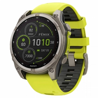Умные часы Garmin Fenix 8, Solar Sapphire Titanium, 51 мм, 0100290721, Yellow