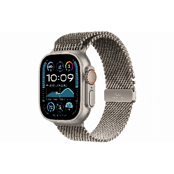 Apple Watch Ultra 2 49mm Titanium Case Milanese Loop, размер L, Natural/Natural