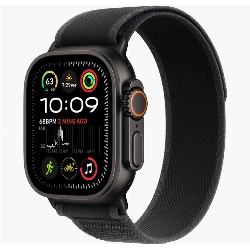 Apple Watch Ultra 49mm Titanium Case with Trail Loop, размер M/L, Black, черный