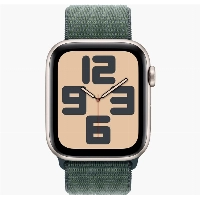 Apple Watch SE 2023 40 mm Aluminum Case with Green Sport Loop, Starlight, сияющая звезда