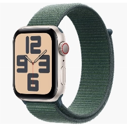 Apple Watch SE 2023 40 mm Aluminum Case with Green Sport Loop, Starlight, сияющая звезда