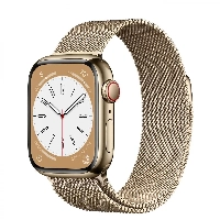 Apple Watch Series 8 45mm Stainless Steel Case with Milanese Loop, золотая петля