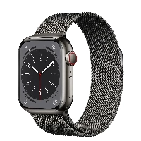 Apple Watch Series 8 45mm Stainless Steel Case with Milanese Loop, овая петля, Graphite, графит