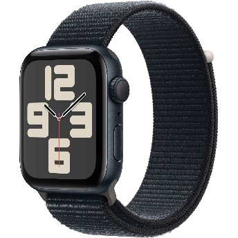 Apple Watch SE 2023 40mm Aluminum Case with Sport Loop, Midnight, тёмная ночь