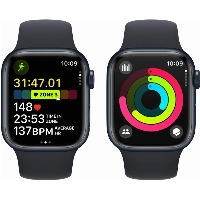 Apple Watch Series 9 45mm Aluminum Case with Sport Band, , размер S/M, Midnight, тёмная ночь