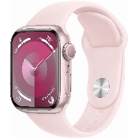 Apple Watch Series 9 45mm Aluminum Case with Sport Band, , размер S/M, Pink, розовый