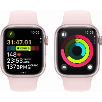 Apple Watch Series 9 45mm Aluminum Case with Sport Band, , размер S/M, Pink, розовый