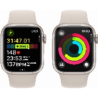 Apple Watch Series 9 45mm Aluminum Case with Sport Band, , размер S/M, Starlight, "сияющая звезда"