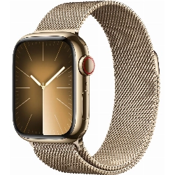 Apple Watch Series 9 45mm Aluminum Case with Milanese Loop, золотая петля