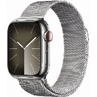 Apple Watch Series 9 41mm Aluminum Case with Milanese Loop, Silver