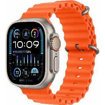 Apple Watch Ultra 2 49mm Titanium Case Ocean Band, Orange, оранжевый