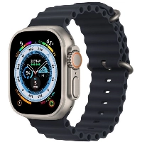 Apple Watch Ultra 49mm Titanium Case with Ocean Band, Midnight, тёмная ночь