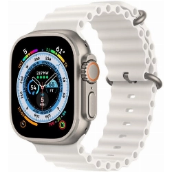 Apple Watch Ultra 49mm Titanium Case with Ocean Band, White, белый