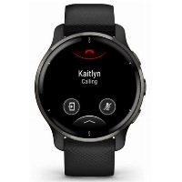 Умные часы Garmin Venu 2S Plus, Slate Stainless Steel Bezel with Black Case and Silicone Band, 0100249611, Black