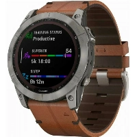 Умные часы Garmin Fenix 7X, Sapphire Solar Leather Black Brown 0100254119